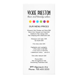 Tarjetas para rack Hair Salon