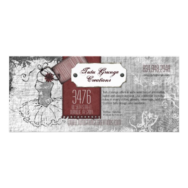 Tarjetas para rack horizontal Tutu Grunge (Frente)