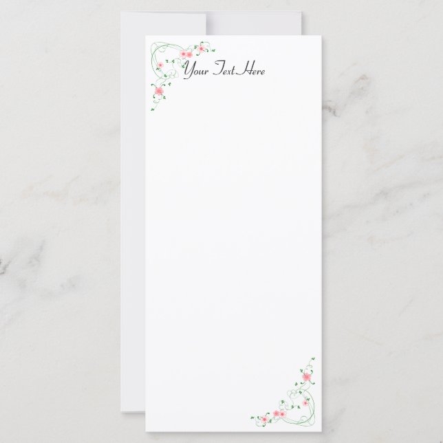 Tarjetas para rack Personalizado floral rosa KRW (Anverso)