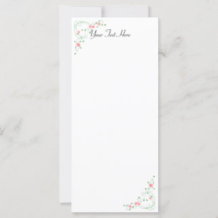 Tarjetas para rack Personalizado floral rosa KRW