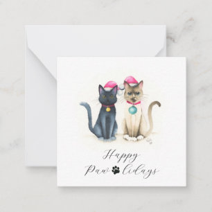 Tarjetas pequeñas para Navidades de gato