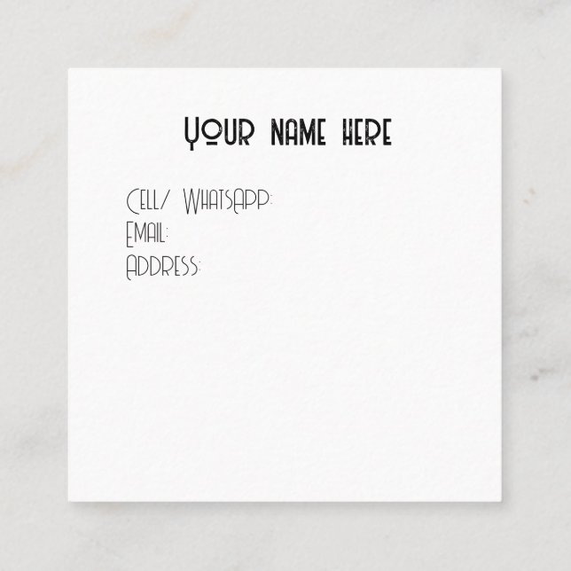 Tarjetas pequeñas para tu marca (Reverso)