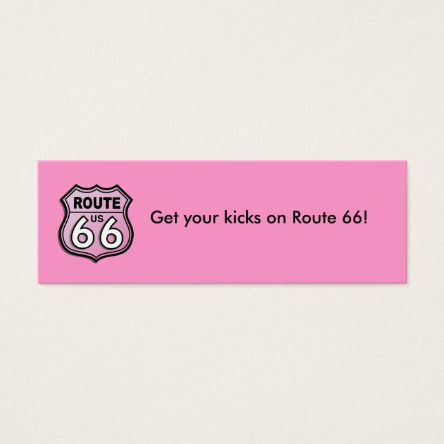 Tarjetas personales rosadas Route 66 (Frente)
