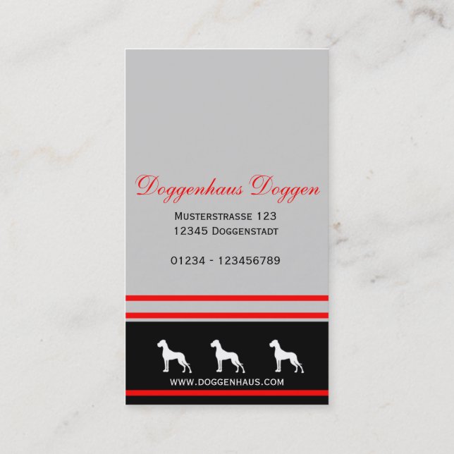 tarjetas personalizables de Gran Danés (Reverso)
