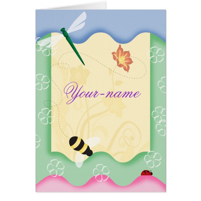 Tarjetas personalizadas abeja de la flor (Frente)