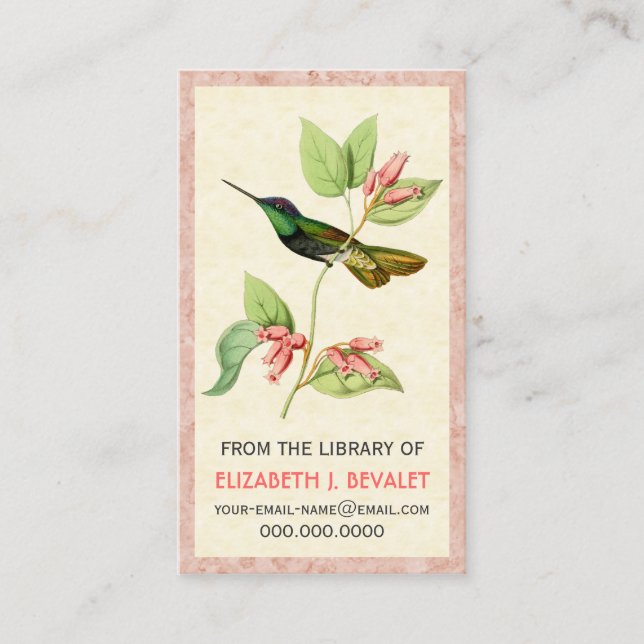 Tarjetas personalizadas colibrí magnífico de los (Anverso)