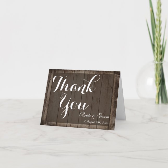 Tarjetas personalizadas de agradecimiento de boda  (Anverso)