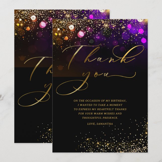 Tarjetas Personalizadas de Agradecimiento de Cumpl (Anverso / Reverso)