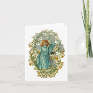 Tarjetas personalizadas de ángel y cruz vintage