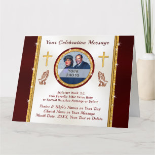 Tarjetas personalizadas de aniversario pastoral o 
