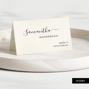 Tarjetas Personalizadas de Boda Marfil con Letra C