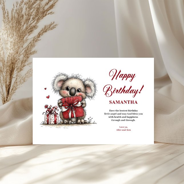 Tarjetas Personalizadas de Cumpleaños para Niños c (Kids Birthday Personalized Whimsical Animals greeting card)