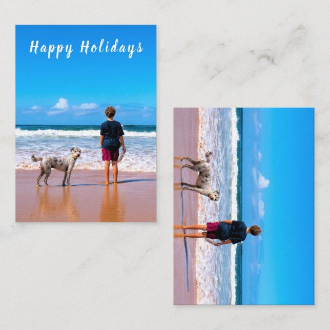 Tarjetas personalizadas de Felices Fiestas con fot (Anverso / Reverso)