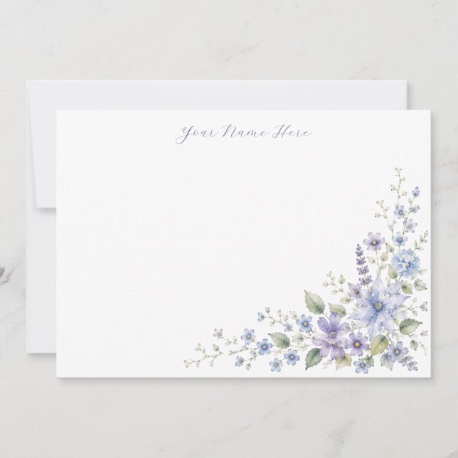 Tarjetas personalizadas de flor silvestre azul (Anverso)