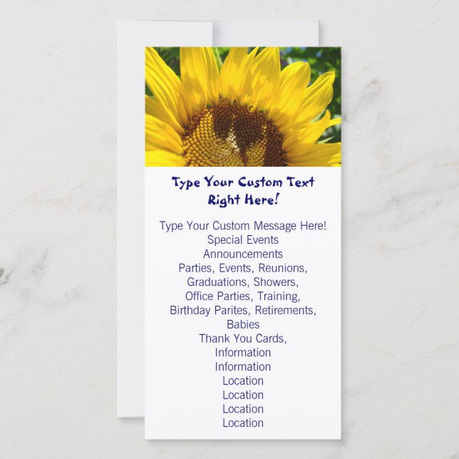Tarjetas personalizadas de girasol Invitaciones An (Anverso)