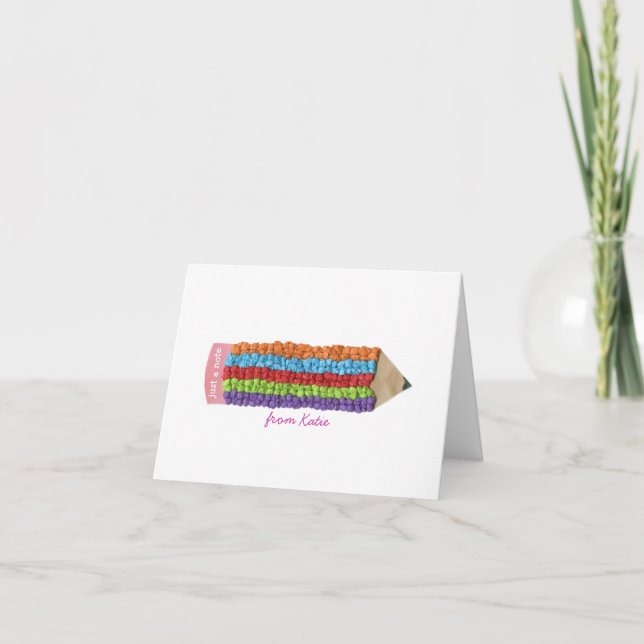 Tarjetas personalizadas de lápices de arcoíris (Anverso)