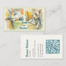 Tarjetas Personalizadas de Mascotas Zen Acuarela G