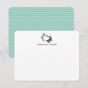 Tarjetas personalizadas de notas de tiburón martil