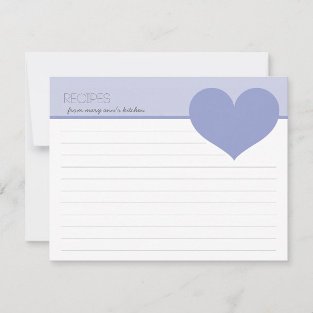 Tarjetas personalizadas de recetas modernas de gra (Anverso)