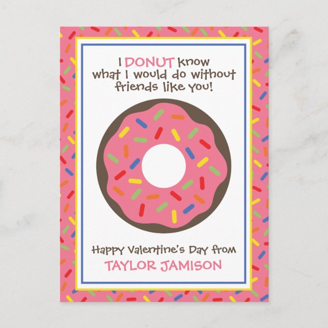 Tarjetas personalizadas de San Valentín de Donut c (Anverso)