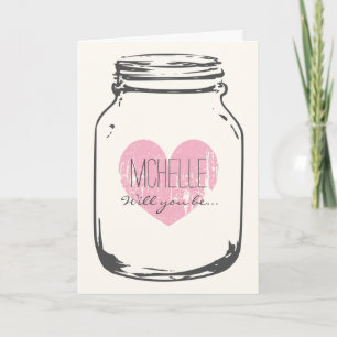 Tarjetas personalizadas de solicitud de dama de ho