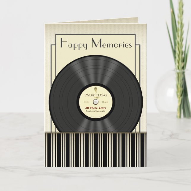 Tarjetas personalizadas disco de vinilo del (Anverso)