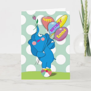 Tarjetas personalizadas diversión del elefante del
