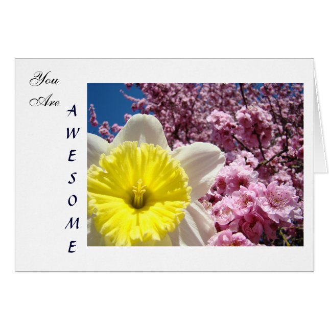 Tarjetas personalizadas ¡Eres increíble! Flores Fl (Anverso (Horizontal))