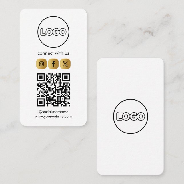 Tarjetas Personalizadas Modernas Código QR de Rede (Anverso / Reverso)
