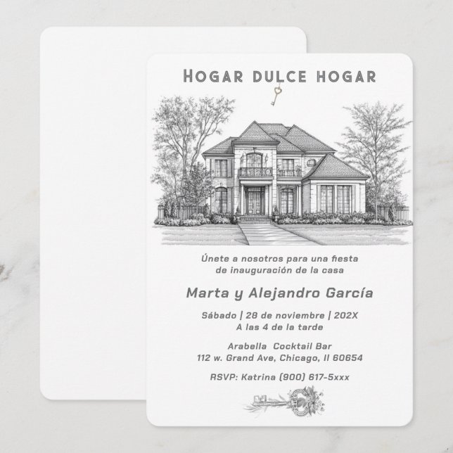 Tarjetas personalizadas para Apertura de Casa (Anverso / Reverso)