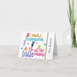 Tarjetas personalizadas para maestros de jardín de