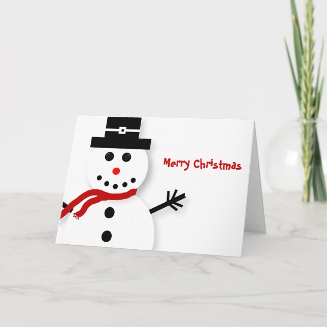Tarjetas personalizadas para Navidades de Snowman  (Anverso)