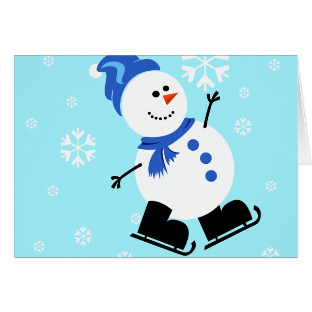 Tarjetas personalizadas para Navidades Snowman (Anverso (Horizontal))