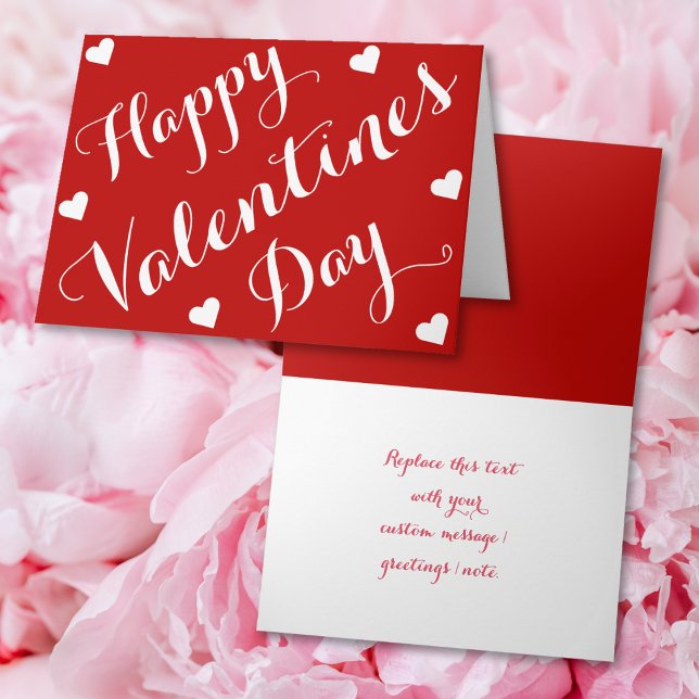 Tarjetas personalizadas rojas felíz día de San Val (Custom Personalized Red Happy Valentines Day Cards)