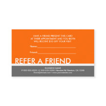 Tarjetas personalizadas sencillas gris naranja par