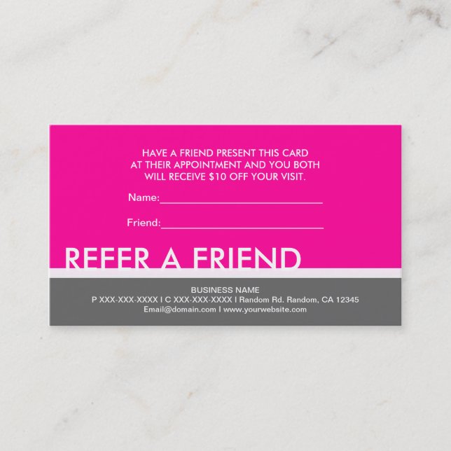Tarjetas personalizadas sencillas gris rosa para r (Anverso)