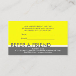 Tarjetas personalizadas simples gris amarillo para