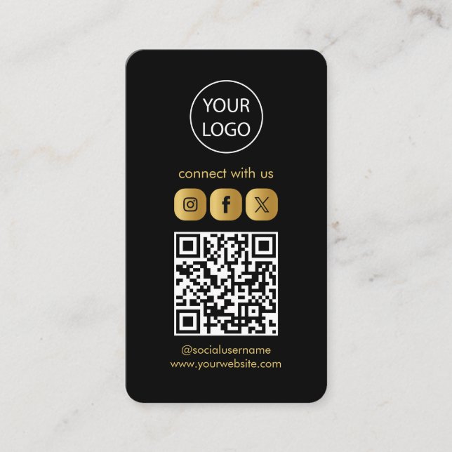 Tarjetas personalizado, medios sociales QR Código  (Anverso)