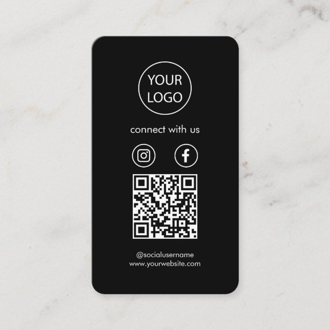 Tarjetas personalizado, medios sociales QR Código  (Anverso)