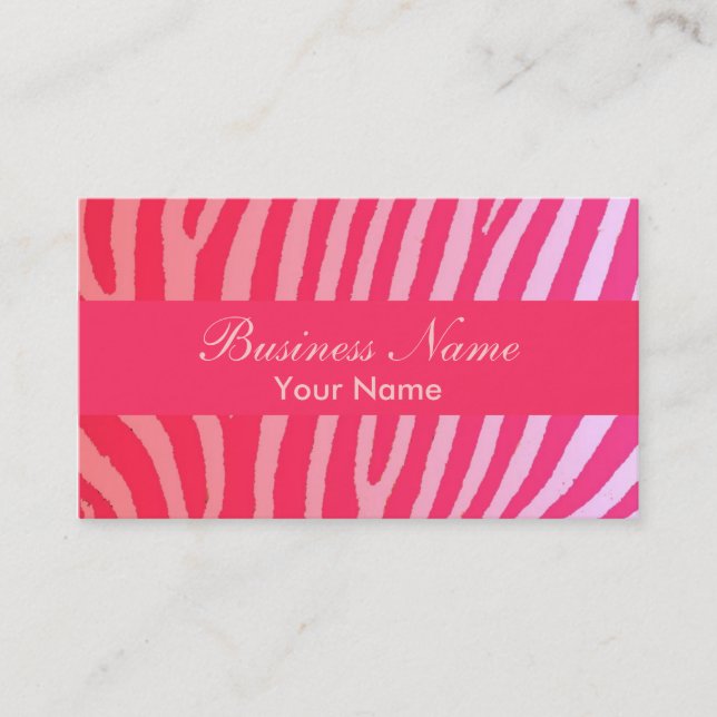 Tarjetas personalizados de rayas de cebra rosa bri (Anverso)