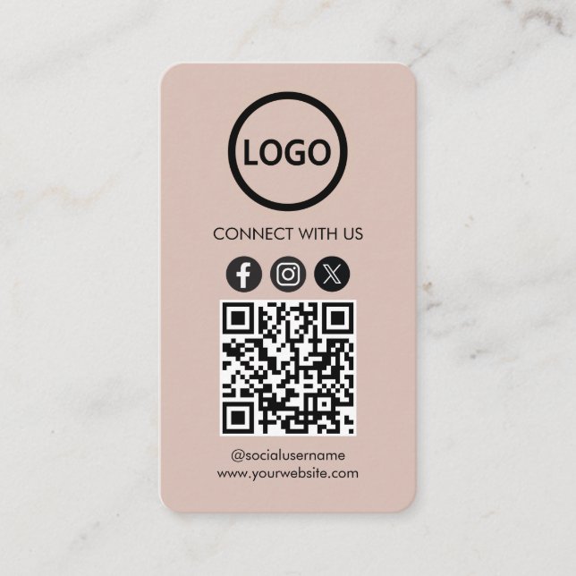 Tarjetas personalizados, medios sociales QR Code B (Anverso)