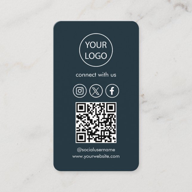 Tarjetas personalizados modernas, código QR de med (Anverso)