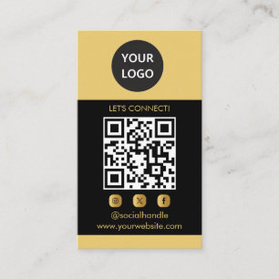 Tarjetas personalizados modernas, QR en medios soc