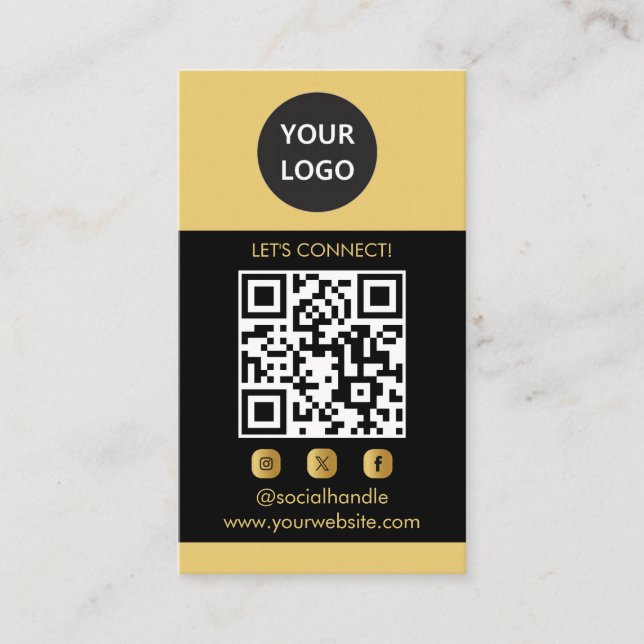 Tarjetas personalizados modernas, QR en medios soc (Anverso)