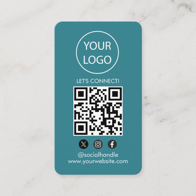 Tarjetas personalizados modernas, QR en medios soc (Anverso)