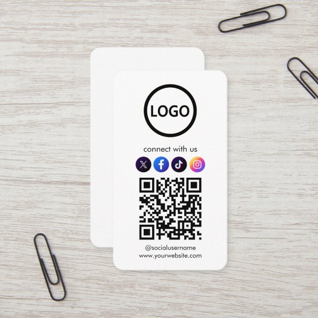 Tarjetas personalizados, Social Media QR Code Prof (Anverso/Reverso In Situ)