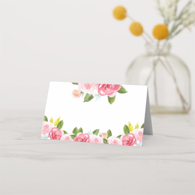 Tarjetas Pink Peony Floral Place (Anverso)