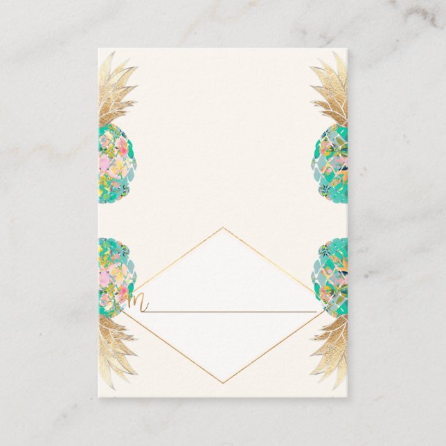 Tarjetas PixDezines Aloha Hawaiian Pineapple/Place (Anverso)