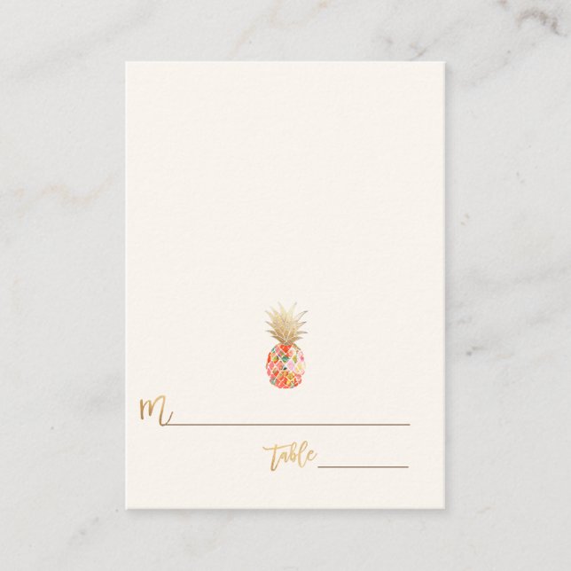 Tarjetas PixDezines Aloha Hawaiian Pineapple/Place (Anverso)