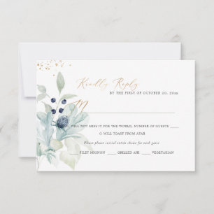 Tarjetas PixDezines Dusty Blue Winter Cotton RSVP